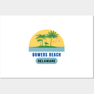 Retro Bowers Beach Delaware Sunset Posters and Art